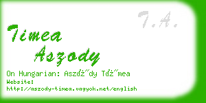 timea aszody business card